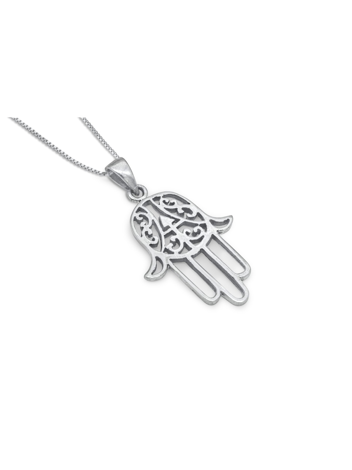 Grand pendentif en argent sterling en filigrane Hamsa, bijoux juifs en filigrane