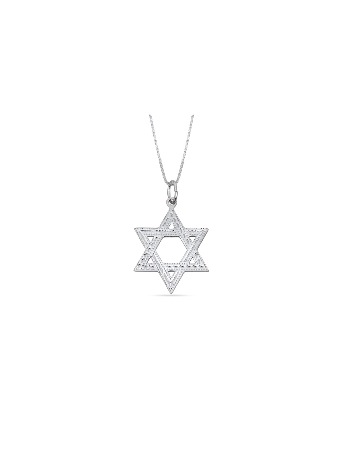 Pendentif en argent décoré d’étoile de David, collier familial en argent sterling