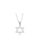 Collier étoile de David en argent de taille moyenne, famille en argent sterling Ne