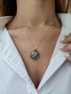 Collier initial arrondi découpé, colliers de famille en argent sterling,