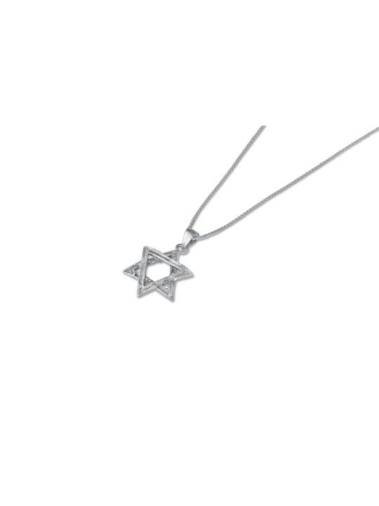 Pendentif étoile de David en argent sterling robuste, famille en argent sterling
