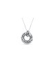 Ring-Shaped Shema Israel Silver Pendant with Stars , Sterling Silver F