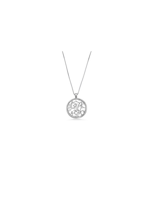 Pendentif moderne initial découpé, colliers de famille en argent sterling, est