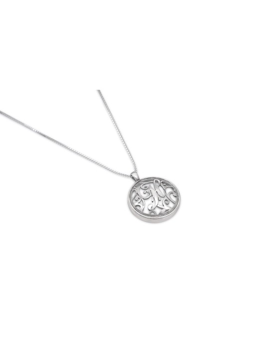 Pendentif moderne initial découpé, colliers de famille en argent sterling, est