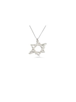 Collier étoile de David en argent sterling audacieux et moderne, argent sterling F