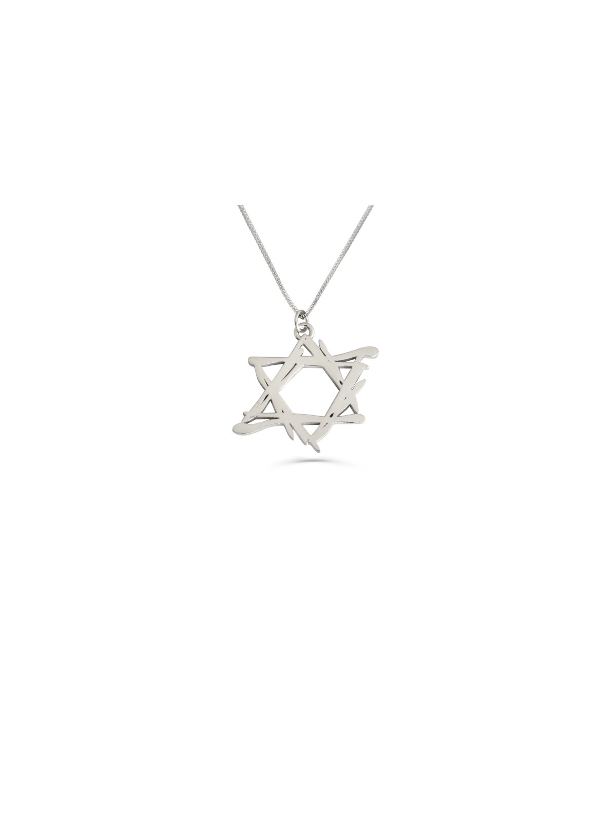 Collier étoile de David en argent sterling audacieux et moderne, argent sterling F