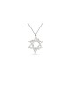 Pendentif vertical étoile de David en argent sterling, famille en argent sterling