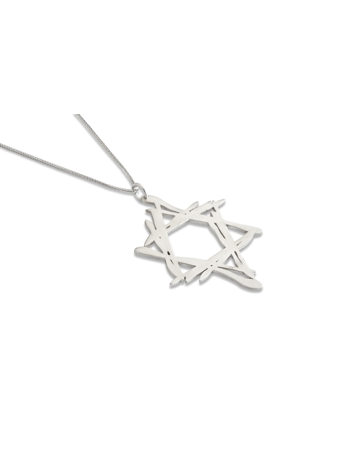 Pendentif vertical étoile de David en argent sterling, famille en argent sterling