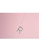 Fun and Stylish English Initial Necklace , Sterling Silver Family Neck