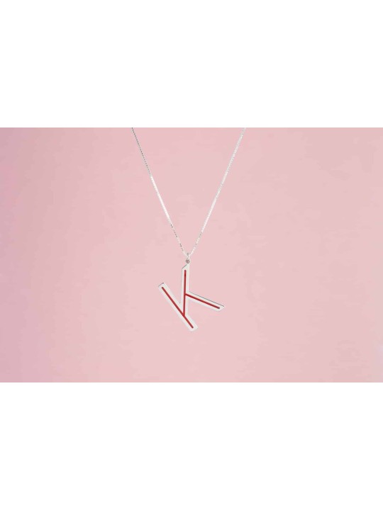 Collier initial anglais amusant et élégant, cou familial en argent sterling
