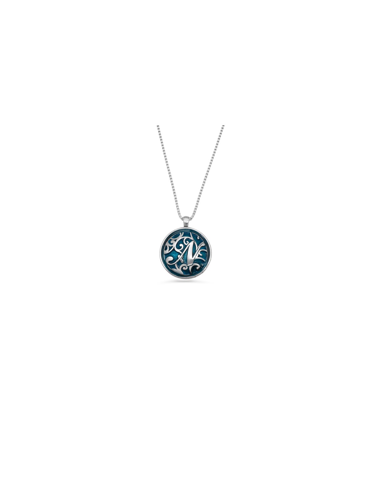 Pendentif Initial élégant arrondi émaillé, colliers de nom colorés, I