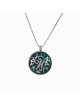 Pendentif Initial élégant arrondi émaillé, colliers de nom colorés, I