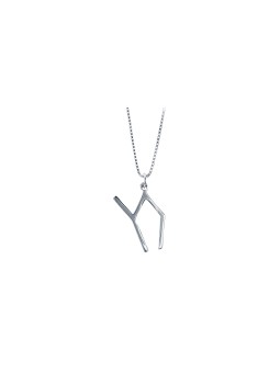 Pendentif Chai géométrique en argent sterling de forme unique, argent sterling F