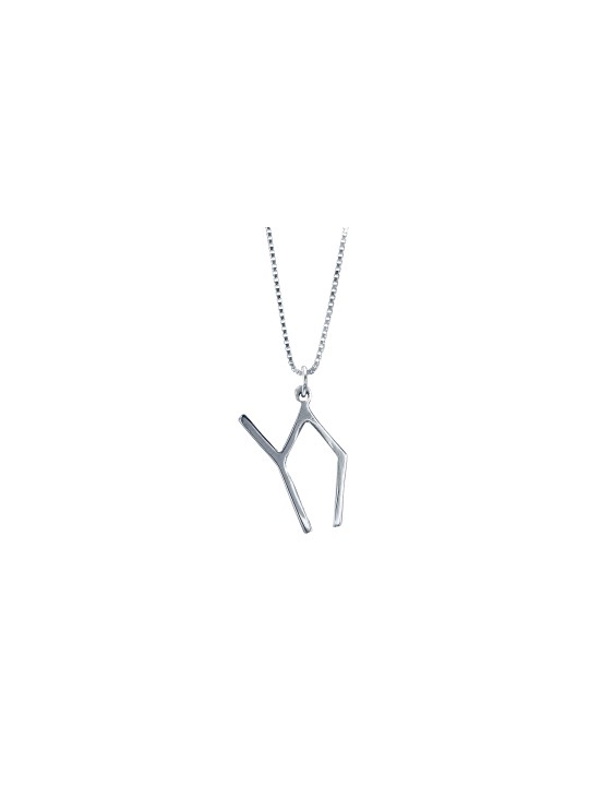 Pendentif Chai géométrique en argent sterling de forme unique, argent sterling F