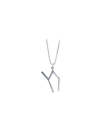Pendentif Chai géométrique en argent sterling de forme unique, argent sterling F