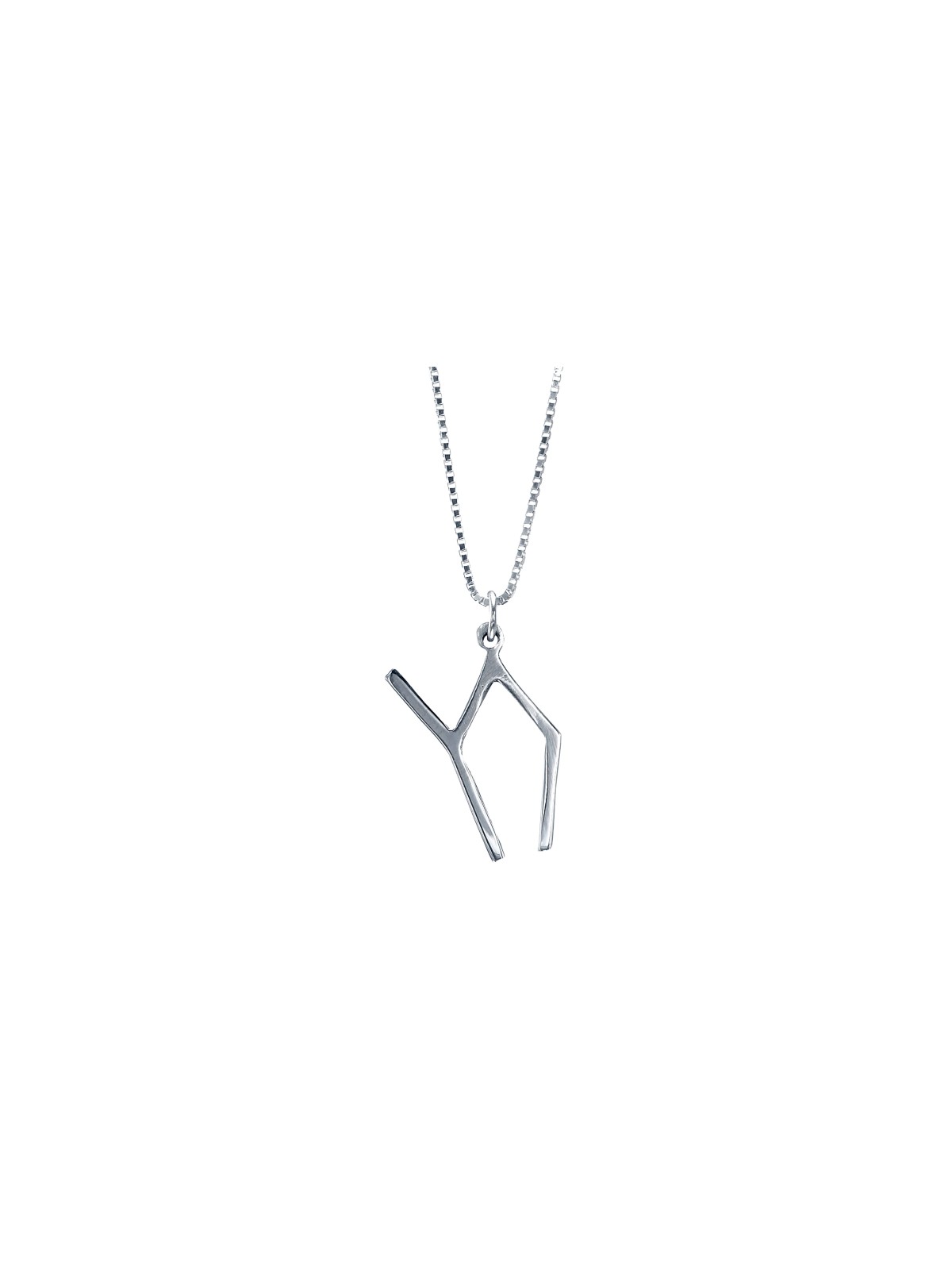 Pendentif Chai géométrique en argent sterling de forme unique, argent sterling F