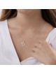 Pendentif Chai géométrique en argent sterling de forme unique, argent sterling F