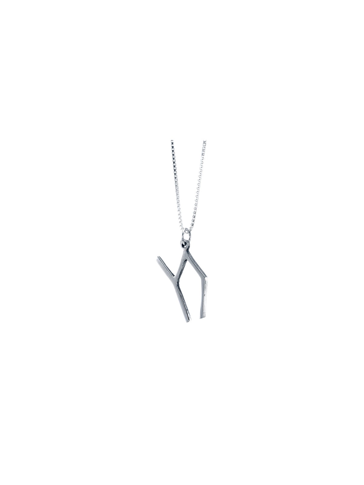 Pendentif Chai géométrique en argent sterling de forme unique, argent sterling F