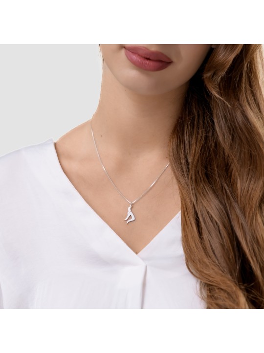 Chai Design bouclé en argent sterling de petite taille Unis, argent sterling F