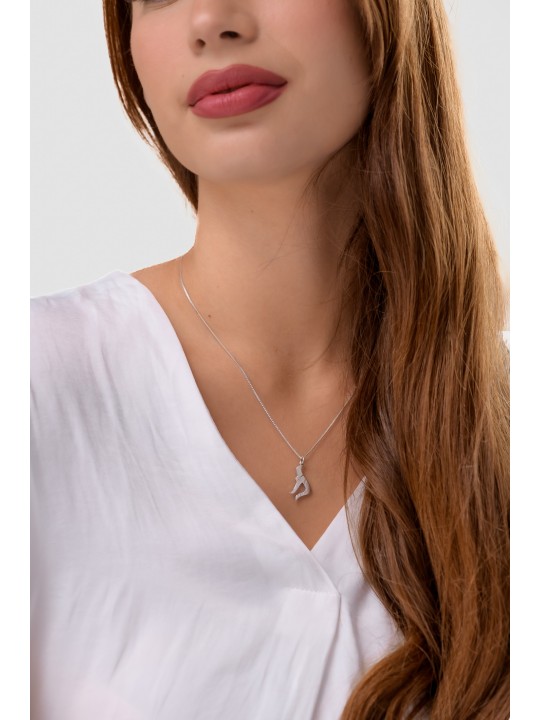 Chai Design bouclé en argent sterling de petite taille Unis, argent sterling F
