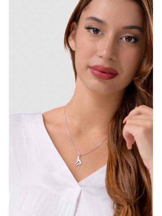 Little Size Sterling Silver Curly Design Chai Unis , Sterling Silver F