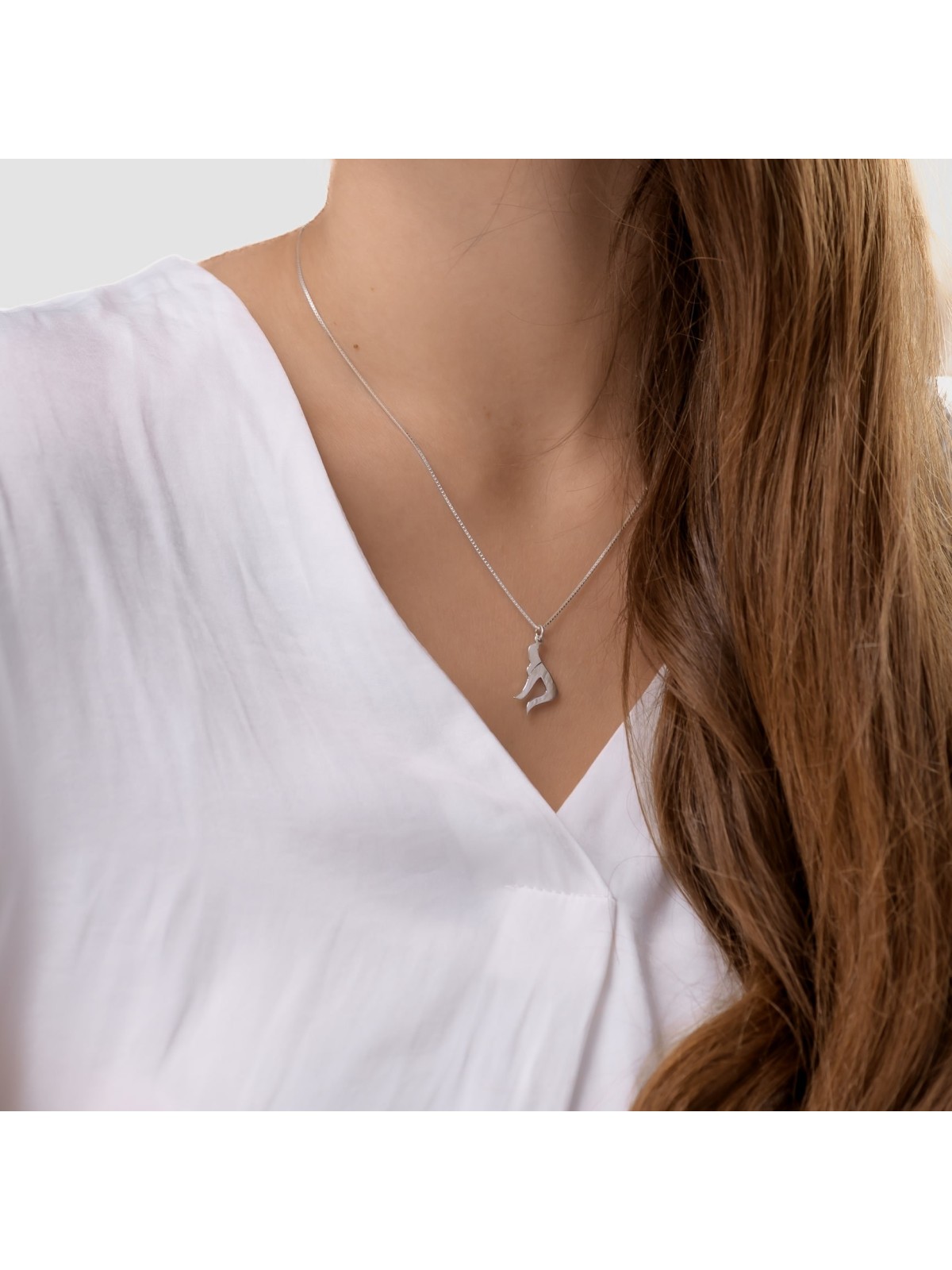 Chai Design bouclé en argent sterling de petite taille Unis, argent sterling F
