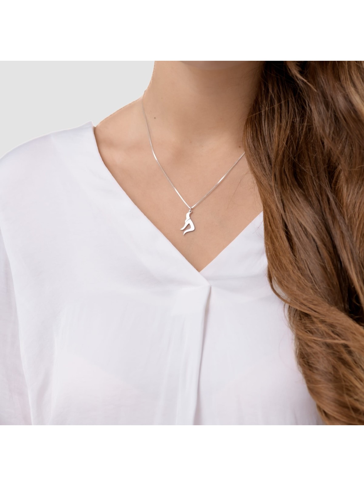 Chai Design bouclé en argent sterling de petite taille Unis, argent sterling F