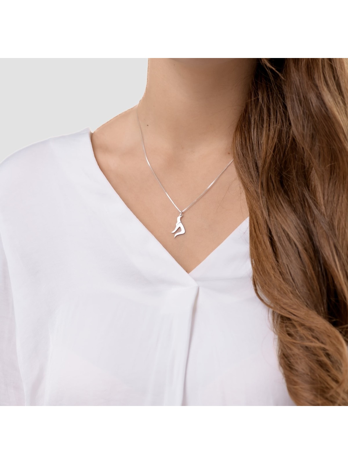 Chai Design bouclé en argent sterling de petite taille Unis, argent sterling F