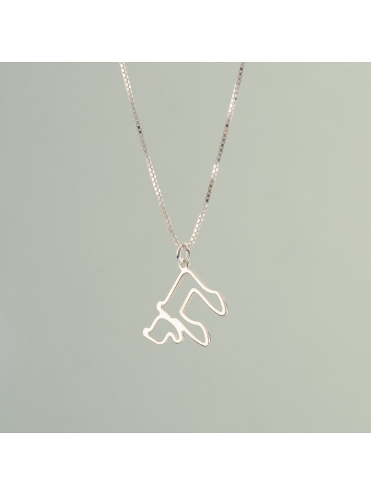 Collier en argent sterling Chai découpé, collier familial en argent sterling