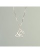 Cut-Out Chai Sterling Silver Necklace , Sterling Silver Family Necklac