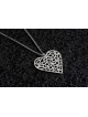 Sterling Silver Heart Filigree Necklace , Jewish Filigree Jewelry , Is