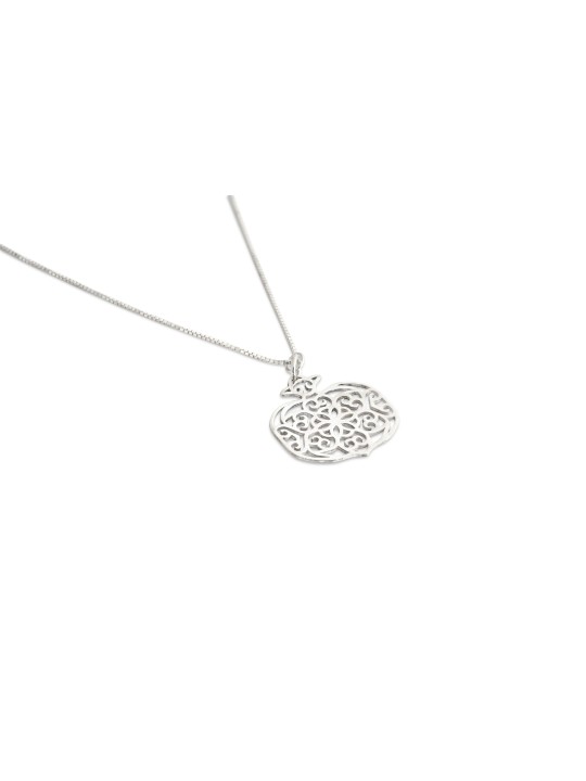 Large Filigree Pomegranate Silver Pendant , Jewish Filigree Jewelry ,