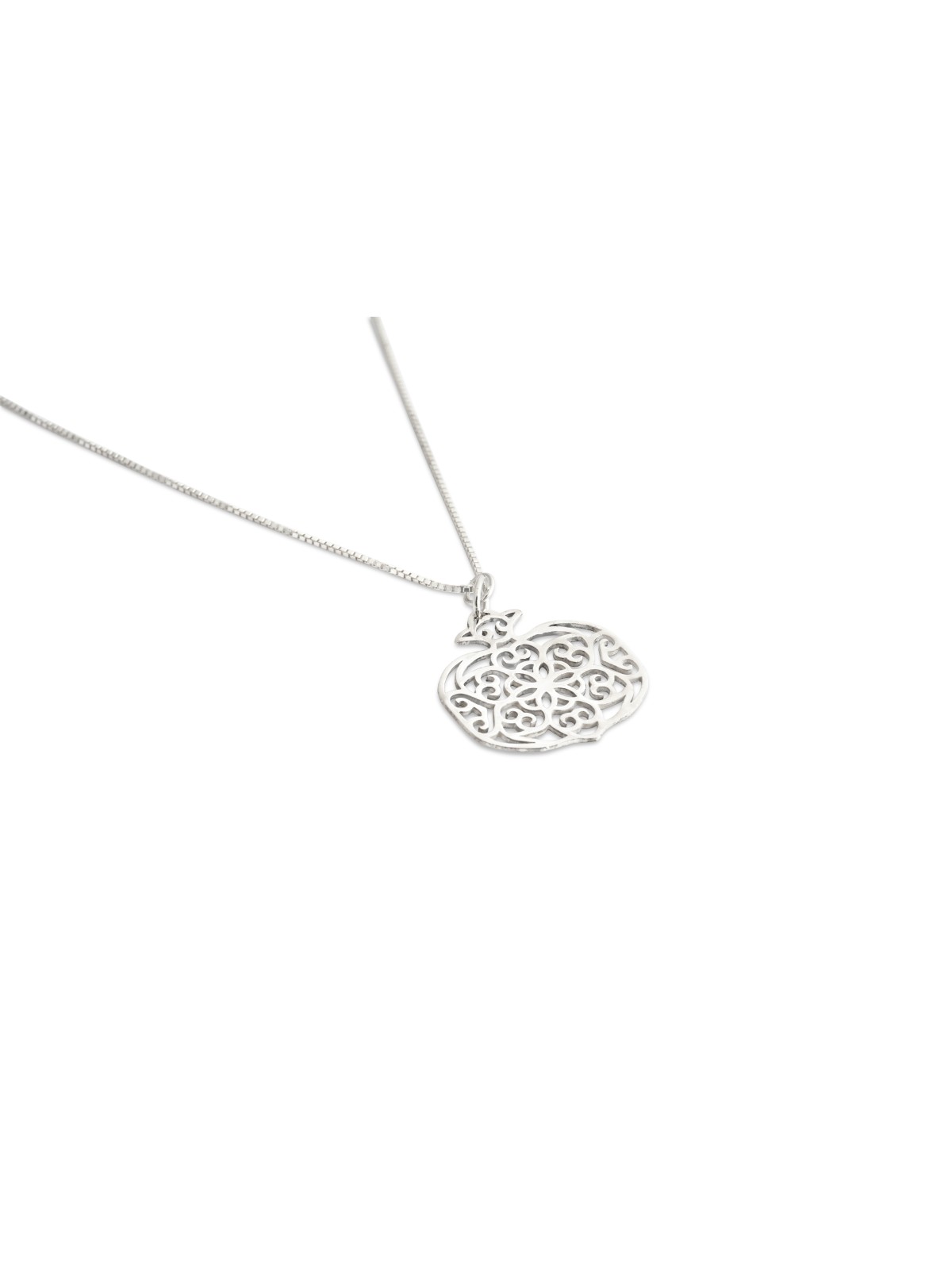 Large Filigree Pomegranate Silver Pendant , Jewish Filigree Jewelry ,