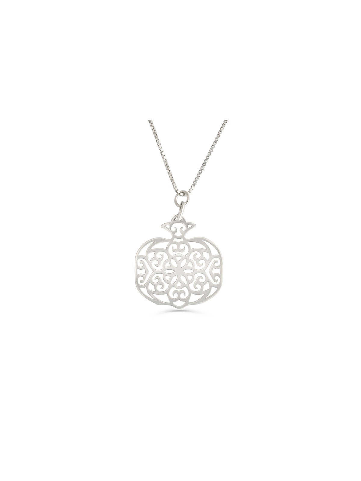 Large Filigree Pomegranate Silver Pendant , Jewish Filigree Jewelry ,