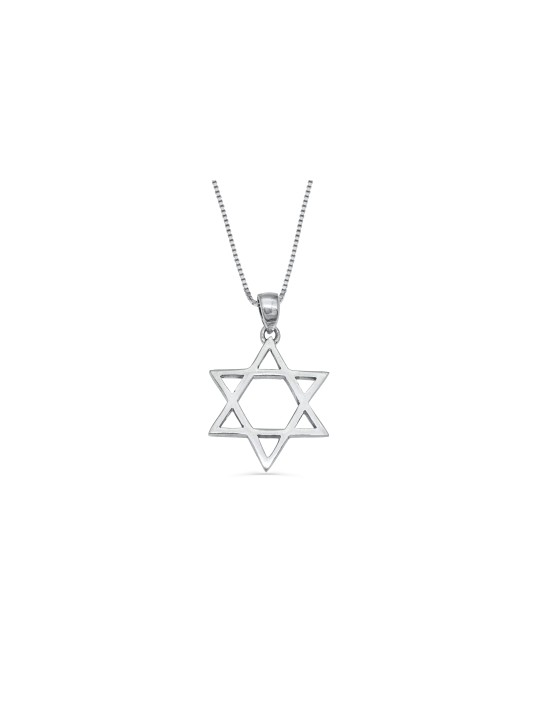 Collier étoile de David en argent grand et classique, famille en argent sterling