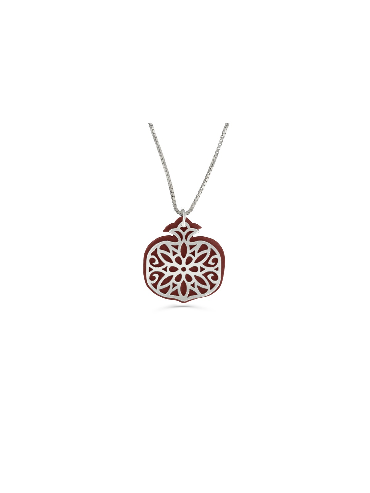 Petit collier de grenade en argent et aluminium, famille en argent sterling