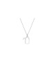 Pendentif Chai de style incurvé en argent sterling, famille en argent sterling Nec