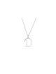 Charmant pendentif Chai connecté en argent sterling, famille en argent sterling