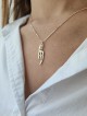 Collier de nom en argent 3D vertical, colliers de nom en argent sterling, est