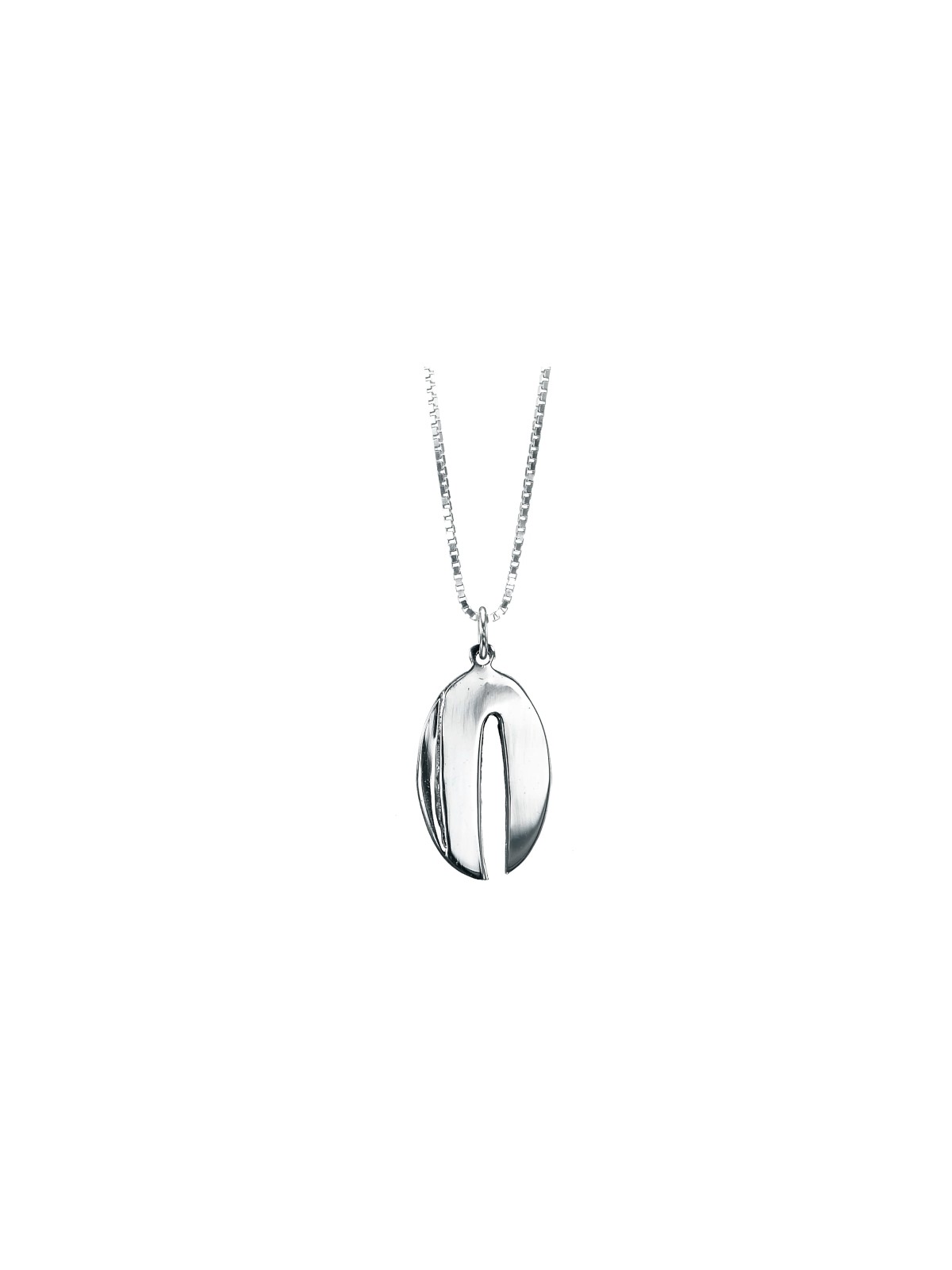 Collier Chai étroit moderne de taille moyenne fabriqué à partir de Ste, argent sterling F