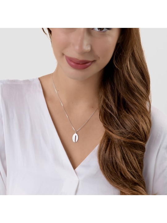 Collier Chai étroit moderne de taille moyenne fabriqué à partir de Ste, argent sterling F