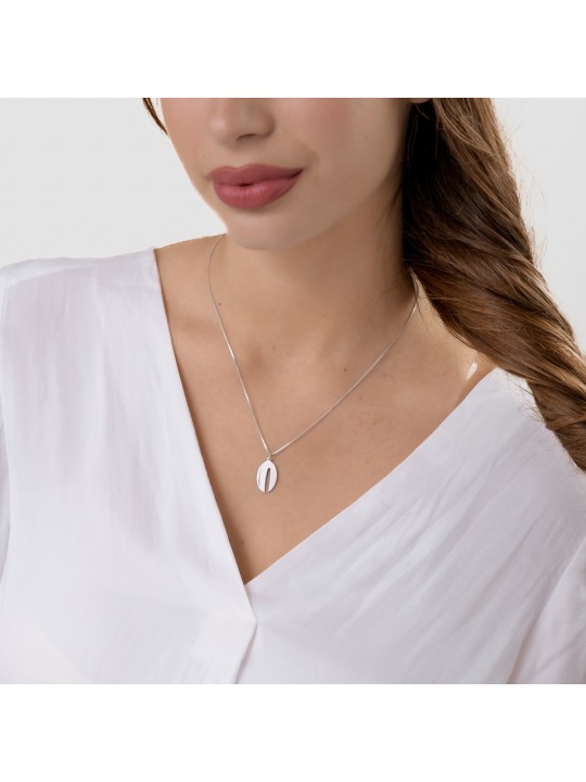 Collier Chai étroit moderne de taille moyenne fabriqué à partir de Ste, argent sterling F