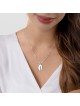 Collier Chai étroit moderne de taille moyenne fabriqué à partir de Ste, argent sterling F