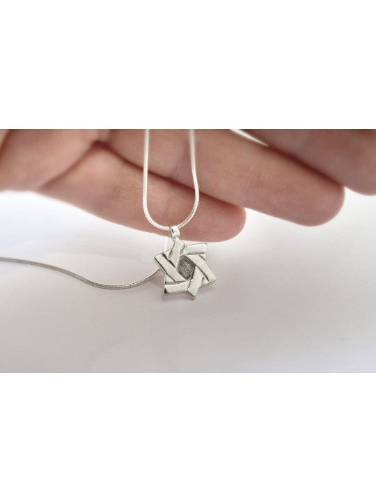 Petite étoile en argent sterling au design classique unisexe o, argent sterling F