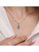 Petit collier de charme Hamsa en argent sterling avec Ena , Bijoux Hamsa , I