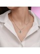 Petit collier de charme Hamsa en argent sterling avec Ena , Bijoux Hamsa , I