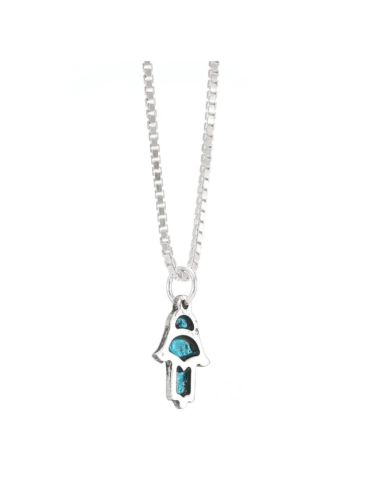 Tiny Sterling Silver Hamsa Charm Necklace with Ena , Hamsa Jewelry , I