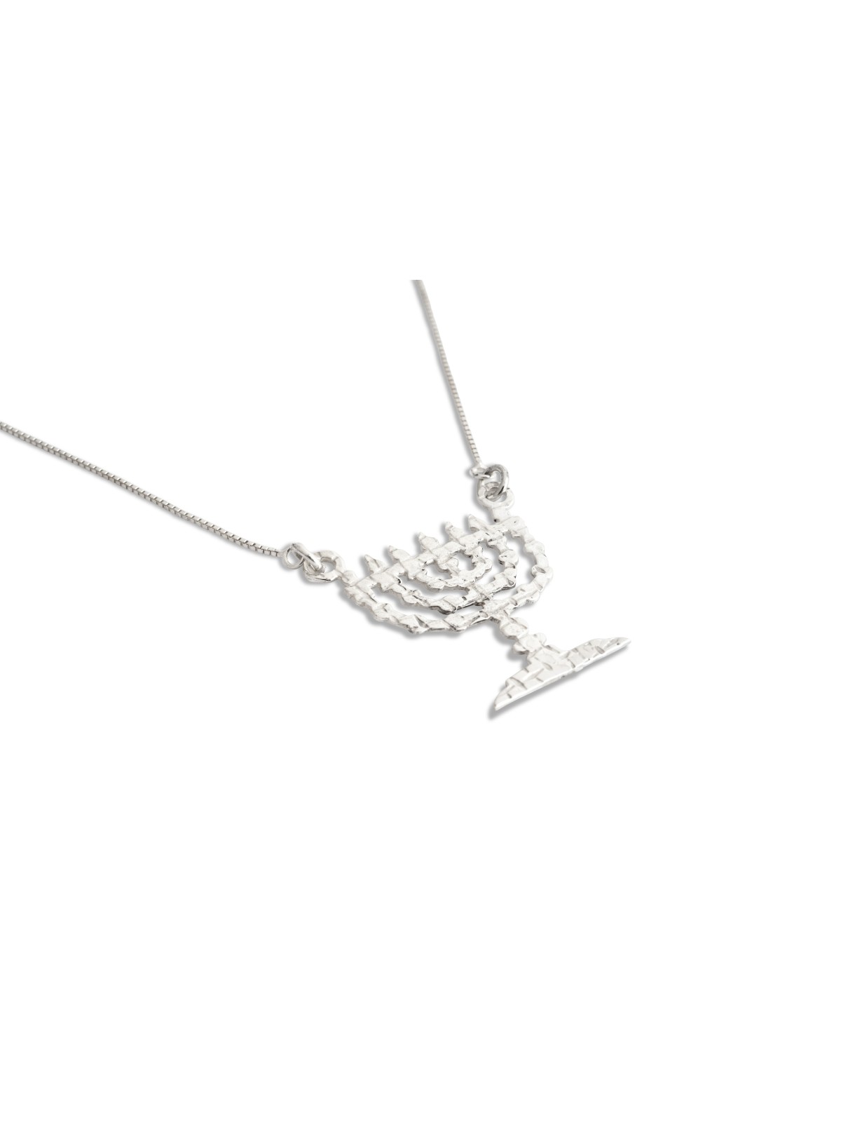 Sterling Silver Menorah-Shaped Necklace , Sterling Silver Family Neckl