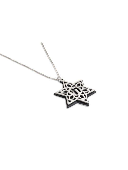 Collier étoile de David en argent et aluminium, famille en argent sterling Ne