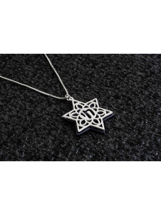 Collier étoile de David en argent et aluminium, famille en argent sterling Ne